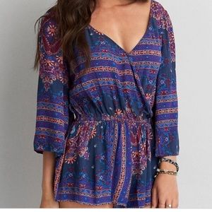 Blue boho romper